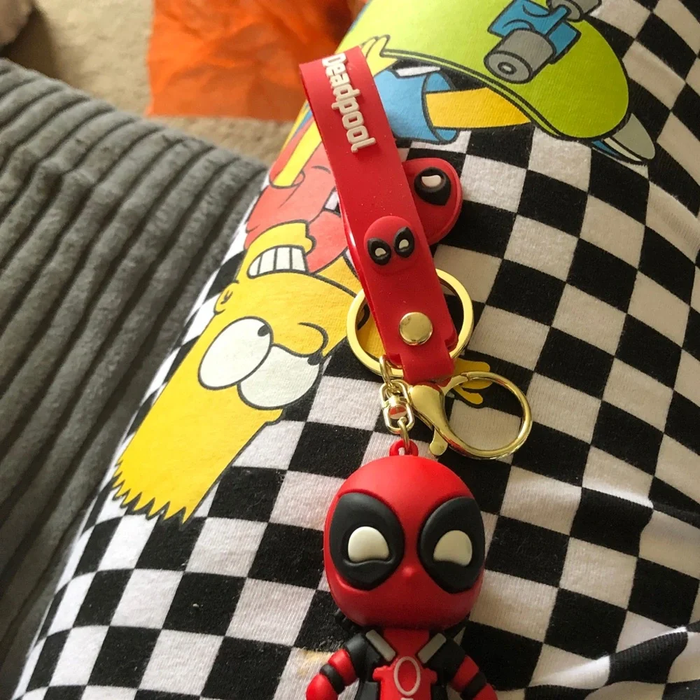Deadpool Red Keychain Charm with Strap